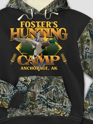 Duck Hunting Camp : Printed 2-Tone Camo Hoodies
