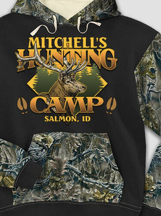 Elk Hunting Camp : Printed 2-Tone Camo Hoodies