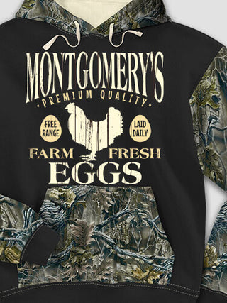 Farm Fresh Eggs : Printed 2-Tone Camo Hoodies