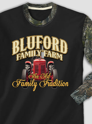 Farming Family Tradition : Printed 2-Tone Camo Long Sleeves
