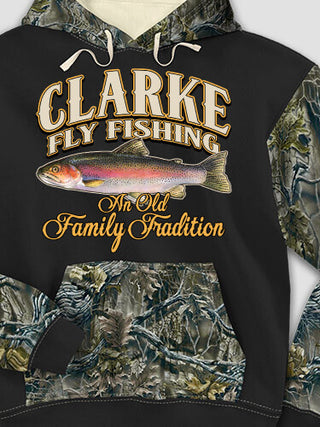 Fly Fishing Family Tradition : Printed 2-Tone Camo Hoodies
