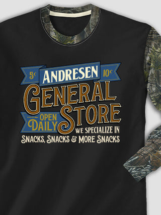 General Store : Printed 2-Tone Camo Long Sleeves