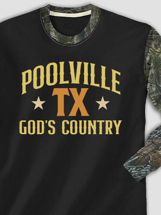 God's Country : Printed 2-Tone Camo Long Sleeves
