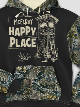 Hunting Happy Place : Printed 2-Tone Camo Hoodies