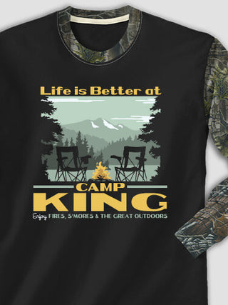 Life Is Better : Printed 2-Tone Camo Long Sleeves