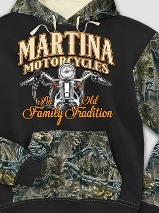 Motorcycle Family Tradition : Printed 2-Tone Camo Hoodies