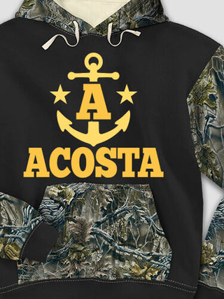 Nautical Monogram : Printed 2-Tone Camo Hoodies