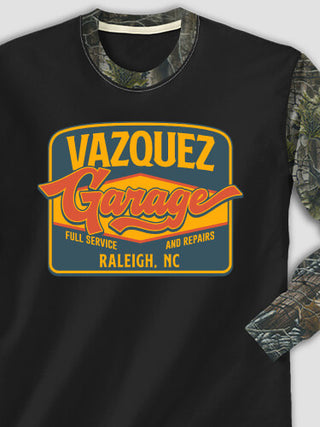 Retro Garage : Printed 2-Tone Camo Long Sleeves