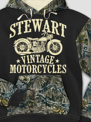 Vintage Motorcycles : Printed 2-Tone Camo Hoodies