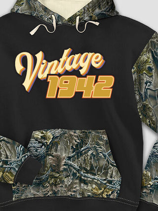 Vintage : Printed 2-Tone Camo Hoodies