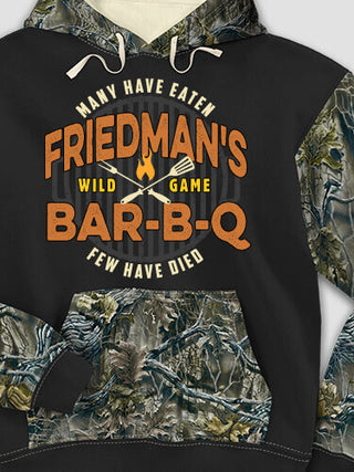 Wild Game Few Have Died BBQ : Printed 2-Tone Camo Hoodies