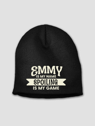 Spoiling Is My Game : Embroidered Beanies