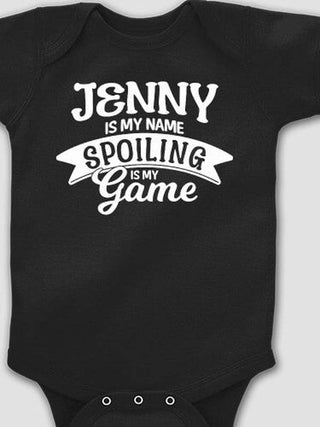 Spoiling Is My Game : Printed Baby Bodysuits