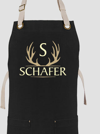 Antler Monogram : Printed Canvas Work Aprons