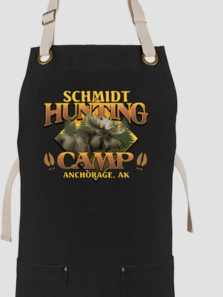 Moose Hunting Camp : Printed Canvas Work Aprons