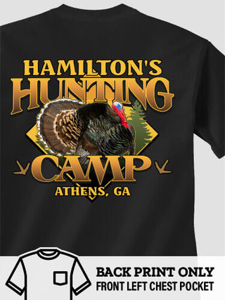 Turkey Hunting Camp : Printed Pocket T-Shirts
