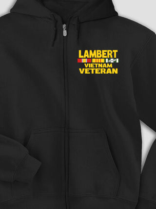 Vietnam Veteran : Embroidered Zip Hoodies