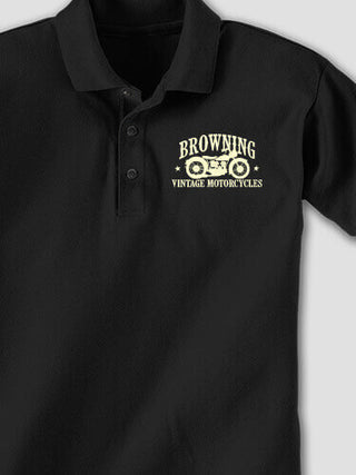 Vintage Motorcycles : Embroidered Polo Shirts