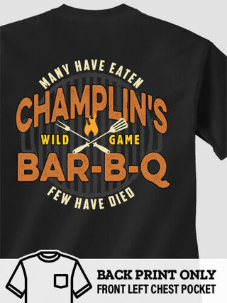 Wild Game Few Have Died BBQ : Printed Pocket T-Shirts