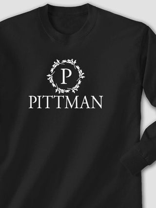 Wreath Monogram : Printed Long Sleeves