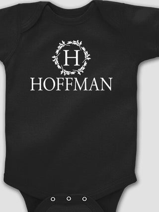 Wreath Monogram : Printed Baby Bodysuits