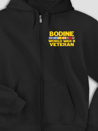 WW2 Pacific Veteran : Embroidered Zip Hoodies