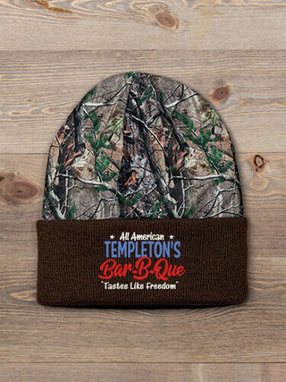 All American BBQ : Embroidered 2-Tone Camo Cuffed Beanie