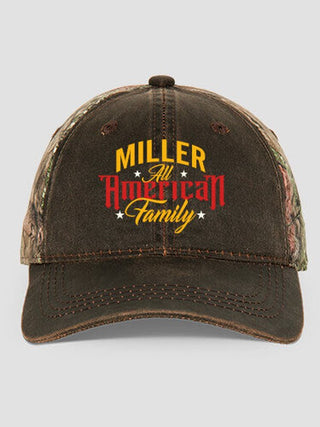 All-American Family : Embroidered 2-Tone Camo Hats