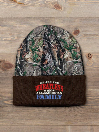 All American : Embroidered 2-Tone Camo Cuffed Beanie