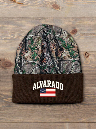 American Varsity : Embroidered 2-Tone Camo Cuffed Beanie