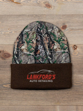 Auto Detailing : Embroidered 2-Tone Camo Cuffed Beanie