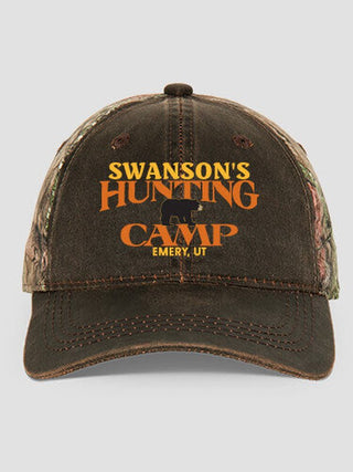 Bear Hunting Camp : Embroidered 2-Tone Camo Hats