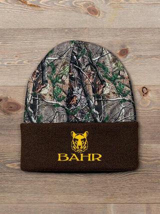 Bear : Embroidered 2-Tone Camo Cuffed Beanie