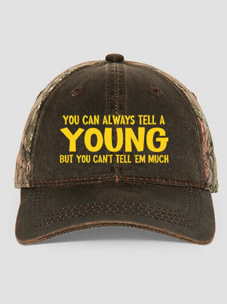Can't Tell 'Em Much : Embroidered 2-Tone Camo Hats