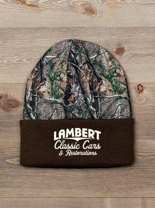 Classic Cars : Embroidered 2-Tone Camo Cuffed Beanie