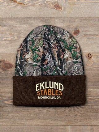 Classic Stables : Embroidered 2-Tone Camo Cuffed Beanie