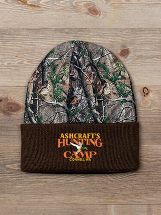 Duck Hunting Camp : Embroidered 2-Tone Camo Cuffed Beanie