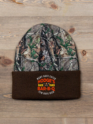 Few Have Died BBQ : Embroidered 2-Tone Camo Cuffed Beanie