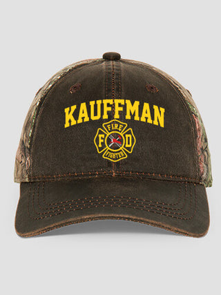 Firefighter : Embroidered 2-Tone Camo Hats