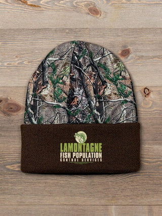 Fish Services : Embroidered 2-Tone Camo Cuffed Beanie