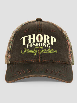Fishing Family Tradition : Embroidered 2-Tone Camo Hats
