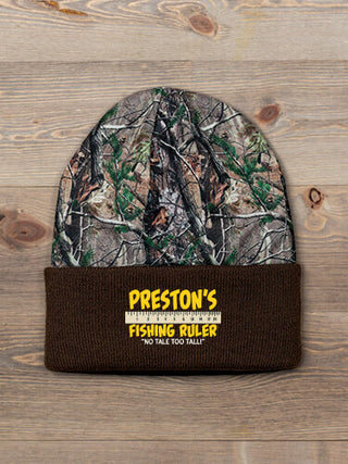 Fishing Ruler : Embroidered 2-Tone Camo Cuffed Beanie