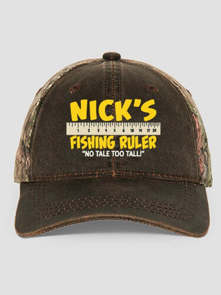 Fishing Ruler : Embroidered 2-Tone Camo Hats