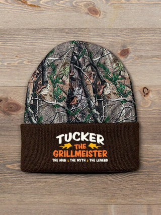 Grillmeister : Embroidered 2-Tone Camo Cuffed Beanie