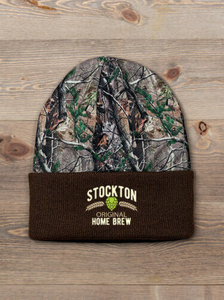 Home Brew : Embroidered 2-Tone Camo Cuffed Beanie