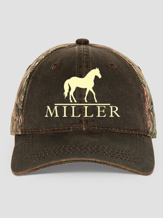 Horse : Embroidered 2-Tone Camo Hats