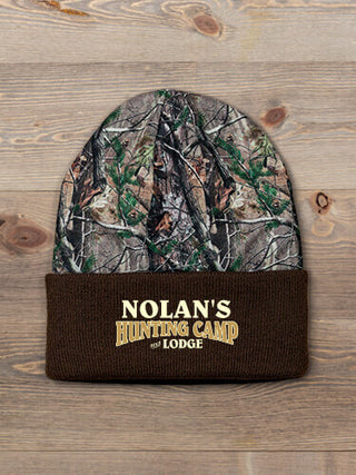 Hunting Camp : Embroidered 2-Tone Camo Cuffed Beanie