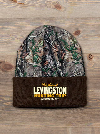 Hunting Trip : Embroidered 2-Tone Camo Cuffed Beanie