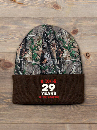 It Took Years : Embroidered 2-Tone Camo Cuffed Beanie