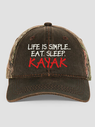 Life is Simple : Embroidered 2-Tone Camo Hats